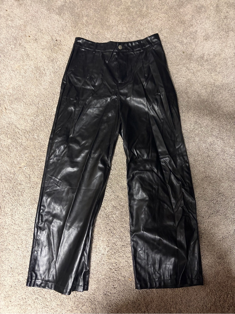 Women's Black Faux Leather Pants